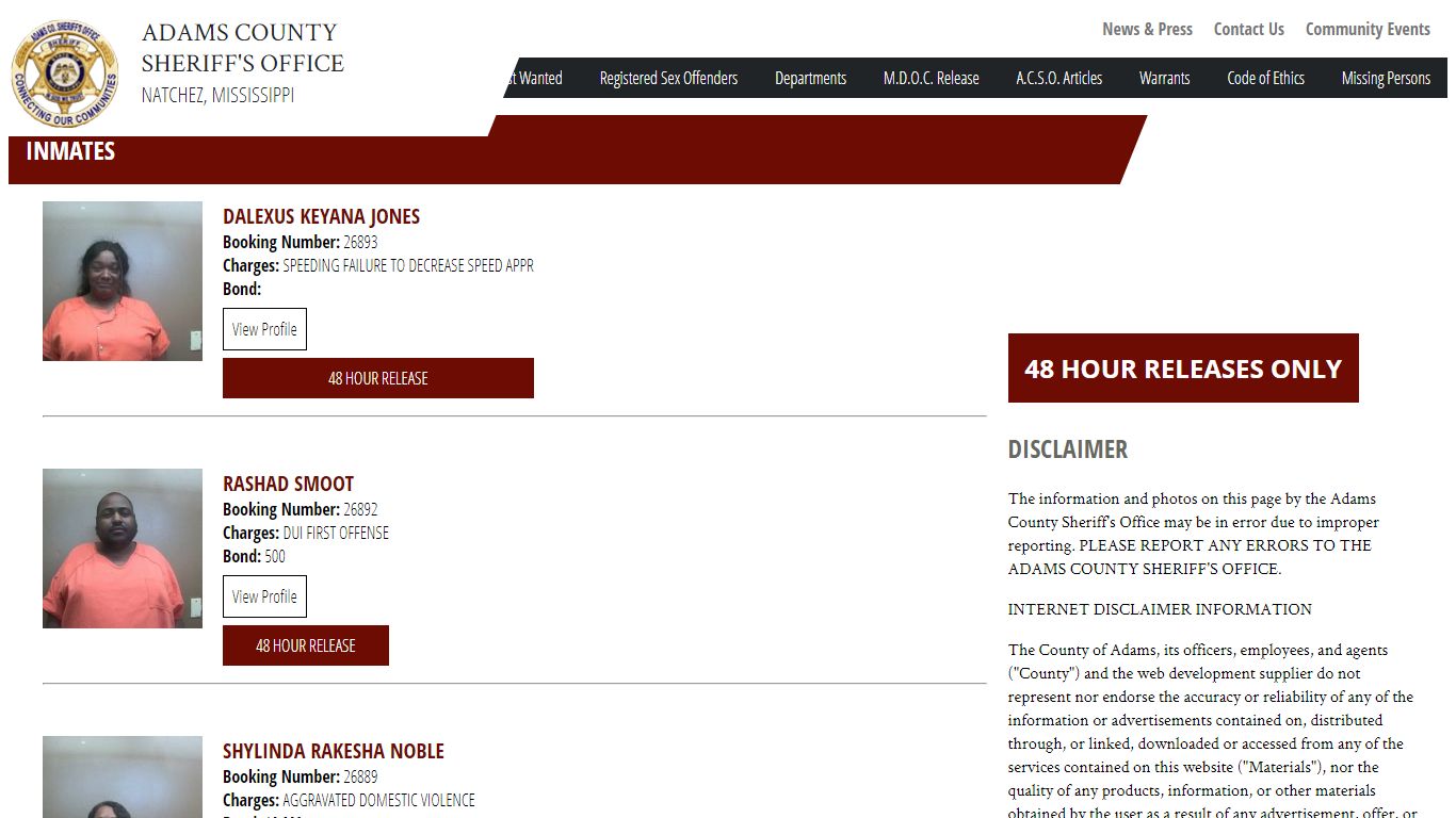 Inmate Roster – Adams County Sheriff's Office